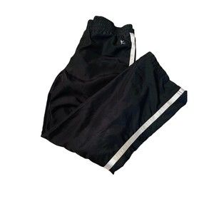 Danskin Jogger Track Pants Black White Stripe Girls Sz 7-8